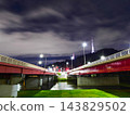 The old Miyazawa Bridge and the new Miyazawa Bridge spanning the Hirose River (Sendai City, Miyagi Prefecture) 143829502