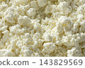 Fresh organic cottage cheese texture background close up 143829569