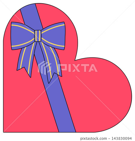 Wrapping a heart-shaped gift box with a ribbon Wrapping a heart-shaped gift box with a ribbon 143830094