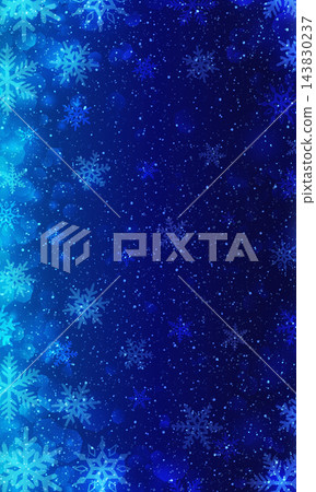 A fantastical blue background with snowflakes fluttering around / Vertical A fantastical blue background with snowflakes fluttering around / Vertical 143830237