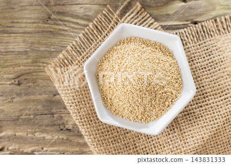 amaranth beans in bowl, on rustic wooden background amaranth beans in bowl, on rustic wooden background 143831333