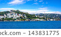 Istanbul bosphorus waterway showing city panorama and historical buildings 143831775