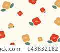 以山茶花狀花卉圖案為背景的插圖素材 143832182
