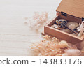 Antique keys and dried flowers 143833176