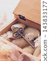 Antique keys and dried flowers 143833177