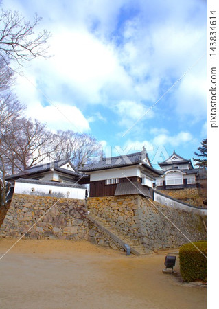 備中松山城(天守閣、二重塔、城門) 備中松山城(天守閣、二重塔、城門) 143834614