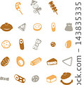 Oden pot icon, embellishment, pictogram, silhouette, decoration, hand-drawn, cute, illustration material set 143835335