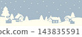 Winter, Frame, Banner, Background, Snow, Cityscape, Sky, Landscape, Silhouette, Copy Space, Background, Wallpaper, Illustration 143835591