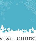 Winter, Frame, Banner, Background, Snow, Cityscape, Sky, Landscape, Silhouette, Copy Space, Background, Wallpaper, Illustration 143835593