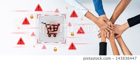 E-commerce security warning for online shopping and payment risks. Fermion E-commerce security warning for online shopping and payment risks. Fermion 143836447