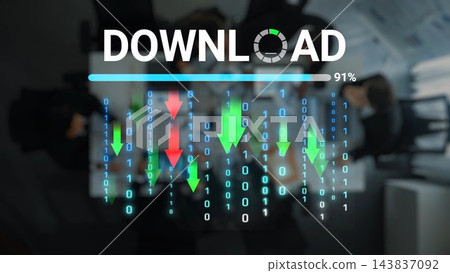Digital Download Progress with Binary Code and Arrows Indicating Success and Failure in a Modern Business Setting. Entropy Digital Download Progress with Binary Code and Arrows Indicating Success and Failure in a Modern Business Setting. Entropy 143837092