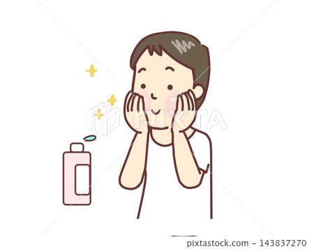 Young men doing skin care Young men doing skin care 143837270