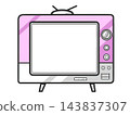 A retro-style illustration of a television. 143837307