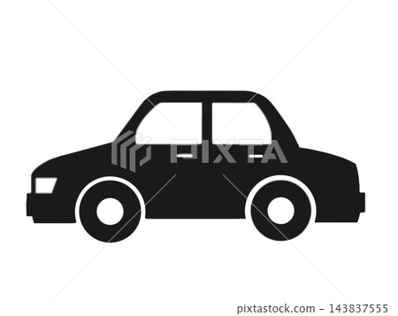A simple car illustration viewed from the side. A simple car illustration viewed from the side. 143837555