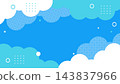 Blue sky background with clouds and geometric patterns 143837966