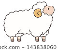 可愛的綿羊向量插圖。生肖、羊年、羊年、可愛、圖標、綿羊、羊年、新年卡 143838060