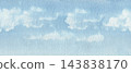 Sky seamless background with soft white clouds, delicate blue washes and visible paper texture. Hand painted watercolor atmospheric illustration perfect for backgrounds, stationery and design projects 143838170