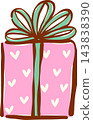 Cute Pink Gift Box Hand Drawn Illustration 143838390