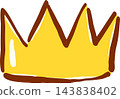 Cute Quirky Golden Crown Hand Drawn Illustration 143838402