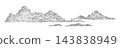 A hand-drawn illustration of a long, horizontal cloud. 143838949