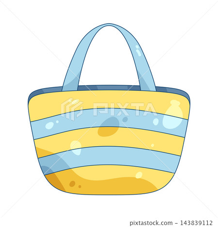 Illustration of striped beach bag Illustration of striped beach bag 143839112