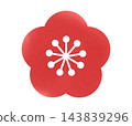 吉祥的紅色梅花,日式梅花圖示插圖,為早春增添色彩。 吉祥的紅色梅花,日式梅花圖示插圖,為早春增添色彩。 143839296