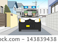 藍色巡邏車（女性防罪志工）在居民區巡邏。 143839438