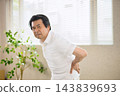 Senior man distorting his face with lower back pain 143839693