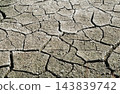 Cracked, dry land texture background (drought, global warming, water shortage, aridity, soil, surface, natural disaster) 143839742