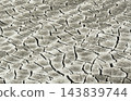 Cracked, dry land texture background (drought, global warming, water shortage, aridity, soil, surface, natural disaster) 143839744