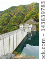 [Suzaka City: Toyooka Dam, a gravity-type concrete dam with a height of 81m and a crest length of 238m, and Shoryu Lake] 143839783