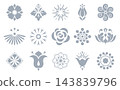 Flower icons set. Isolated elements for design. Vector graphics. Flower collection 143839796