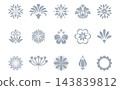 Flower icons set. Isolated elements for design. Vector graphics. Flower collection 143839812