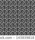 Flower pattern. Seamless white and black ornament. Graphic vector background. 143839818