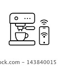 Smartphone-controlled coffee machine icon 143840015