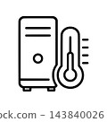 Desktop computer icon with temperature gauge 143840026