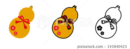 Gourd illustration set: Pop and cute for New Year's Gourd illustration set: Pop and cute for New Year's 143840423