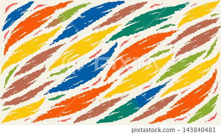 A playful abstract pattern of bold elongated paint strokes sweeping diagonally vector background  143840481
