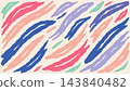 A playful abstract pattern of bold elongated paint strokes sweeping diagonally vector background  143840482