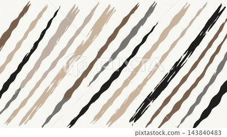 A playful abstract pattern of bold elongated paint strokes sweeping diagonally vector background  143840483