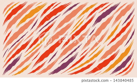 A playful abstract pattern of bold elongated paint strokes sweeping diagonally vector background  143840485