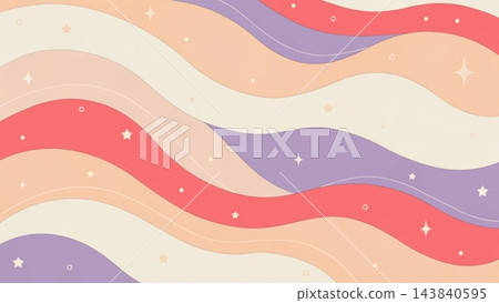 A cute pastel abstract wallpaper flowing horizontal wavy bands vector background 143840595