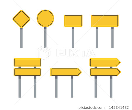 Blank Yellow Road Signs Set 143841482