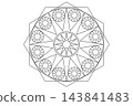 圓形、六邊形和星形的幾何圖案 143841483