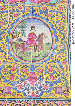 Iran, Shiraz, Eram Garden, Eram Palace, walls decorated with tiles Iran, Shiraz, Eram Garden, Eram Palace, walls decorated with tiles 143842002
