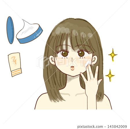 Women who apply moisturizing cream to their skin as part of their skincare routine. Women who apply moisturizing cream to their skin as part of their skincare routine. 143842009