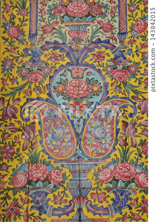 伊朗，設拉子，玫瑰清真寺，納西爾·穆爾克清真寺，瓷磚裝飾牆 143842015