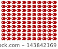 seamless pattern of red sheep icons 143842169