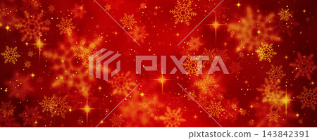A Christmas red background with bokeh and snowflakes. A Christmas red background with bokeh and snowflakes. 143842391