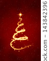 Christmas tree made of shiny gold particles 143842396